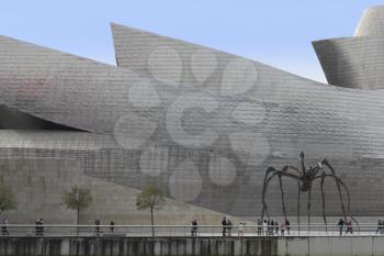 Bilbao, Spain - 17 February 203: Guggenheim Museum of contemporary art and Maman spider
