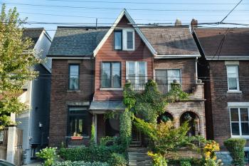 Toronto, Canada - 10 September 2017: typical semi-detached houses