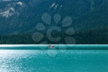 Canoeing at Emerald Lake, Yoho National Park, British Columbia, Canada