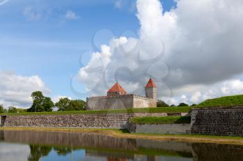 Kuressaare, Saaremaa, Estonia - 09 August 2019: Kuressaare Episcopal Castle