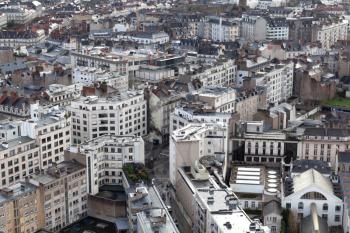 Nantes, France: 22 February 2020: Aerial view of Nantes