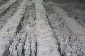 Lintong District, Shaanxi, China - 18 June 2011: Terracotta Army, Mausoleum of the First Qin Emperor