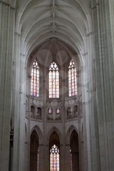 Nantes, France: 22 February 2020: Inside of Nantes Cathedral, Cathedral of St. Peter and St. Paul of Nantes
