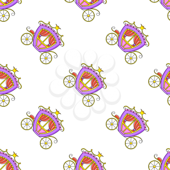 Colored seamless pattern. Cartoon style. Hand drawn. Vector illustration isolated on white background. For walpaper, poster, banner.