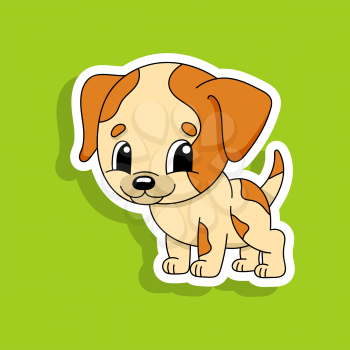 Beige puppy. Cute character. Colorful vector illustration. Cartoon style. Isolated on white background. Design element. Template for your design, books, stickers, cards, posters, clothes.
