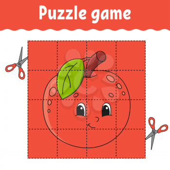 Puzzle game for kids. Education developing worksheet. Learning game for children. Activity page. For toddler. Riddle for preschool. Simple flat isolated vector illustration in cute cartoon style.