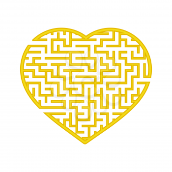 Color heart shaped labyrinth. Game for kids and adults. Find the right path. Puzzle for children. Labyrinth conundrum. Flat vector illustration isolated on white background