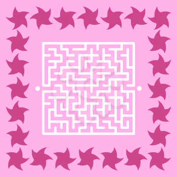 Abstract square maze. Game for kids. Puzzle for children. Cute star. Labyrinth conundrum. Vector illustration.