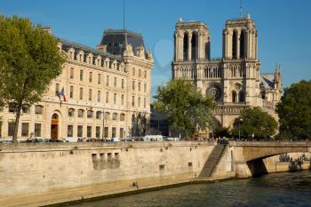 View of Cathedrale Notre dame de Paris in Paris in France
