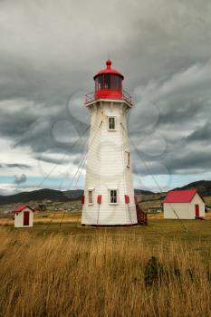 Lighthouse in Havre Aubert in Magdalen island in Quebec, Canada