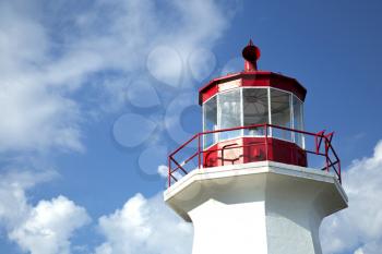 The Cap Gaspe lighthouse in Gaspesie, Quebec, Canada during summer season