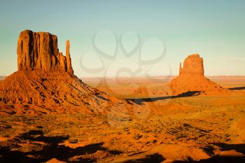Sunset on a butte at Monument Valley, Arizona, USA