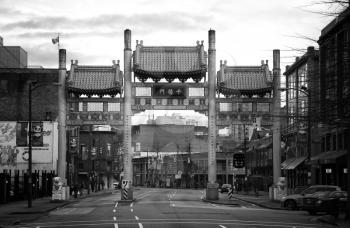 Millennium Gate on Pender Street.  Chinatown in Vancouver, British Columbia is Canada's largest Chinatown and remain a popular tourist attraction. It is one of the largest historic Chinatowns in North America. 