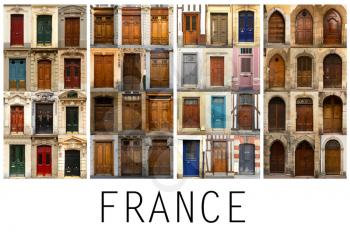 A collage of 4 different places in France presented in a white border with name Europe