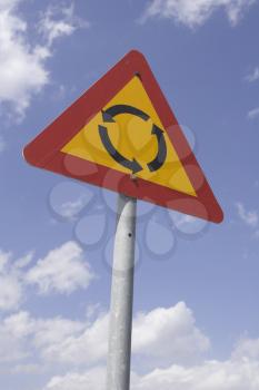 Roundabout Sign Stock Photo