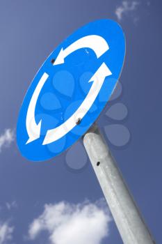 Roundabout Sign Stock Photo