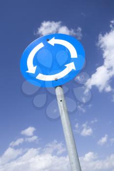 Roundabout Sign Stock Photo