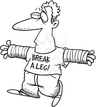 Royalty Free Clipart Image of a Man With Two Broken Arms #268464 |  