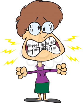 Royalty Free Clipart Image of a Woman With Braces
