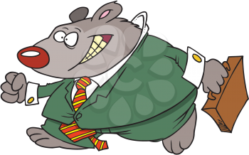 Royalty Free Clipart Image of a Bear in a Suit