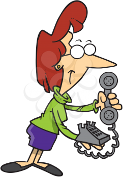 Royalty Free Clipart Image of a Woman Making a Phone Call