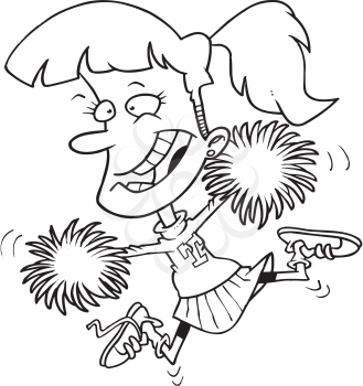 Royalty Free Clipart Image of a Cheerleader