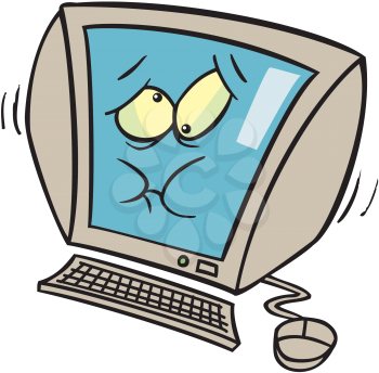 Royalty Free Clipart Image of a Computer Making a Face