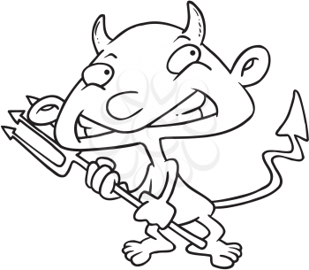 Royalty Free Clipart Image of a Little Devil