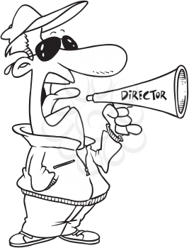 Royalty Free Clipart Image of a Director With a Megaphone