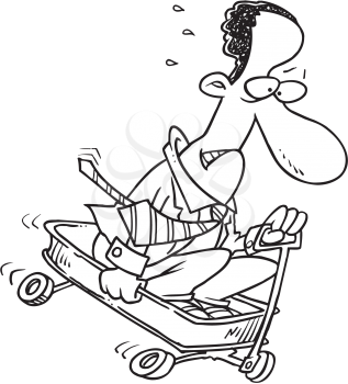 Royalty Free Clipart Image of a Man in a Wagon