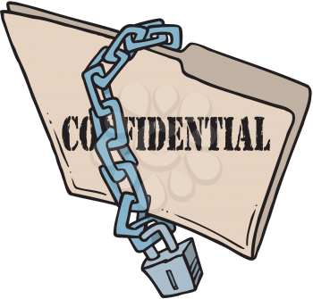 Royalty Free Clipart Image of a Folder With a Chain