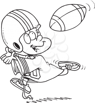 Royalty Free Clipart Image of a Little Football Player