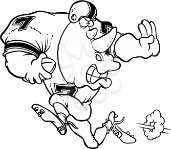 Royalty Free Clipart Image of a Rhino Playing Football