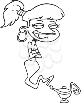 Royalty Free Clipart Image of a Genie Girl