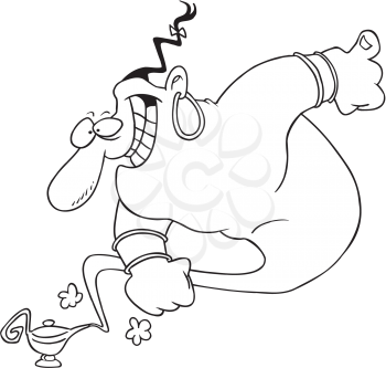 Royalty Free Clipart Image of a Genie