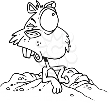 Royalty Free Clipart Image of a Groundhog