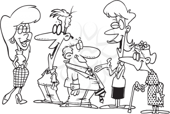 Royalty Free Clipart Image of a Group of People