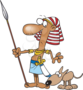 Royalty Free Clipart Image of a Guard With a Dog