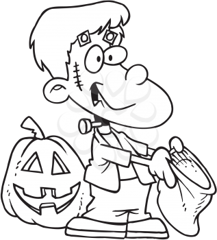 Royalty Free Clipart Image of a Trick-or-Treater