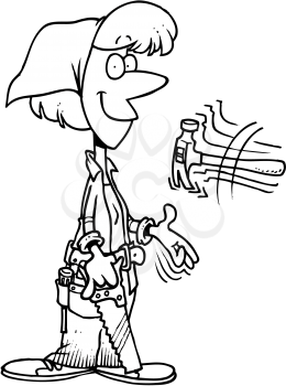 Royalty Free Clipart Image of a Woman With Tools