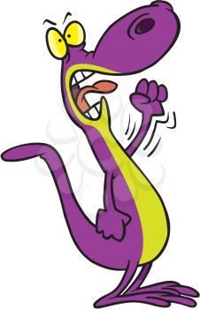 Royalty Free Clipart Image of an Angry Lizard