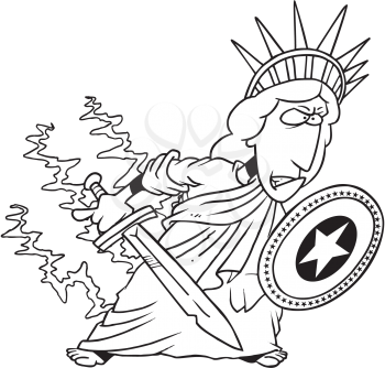 Royalty Free Clipart Image of the Statue of Liberty