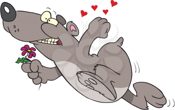 Royalty Free Clipart Image of a Bear in Love