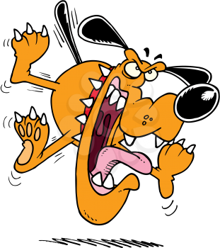 Royalty Free Clipart Image of an Angry Dog