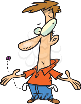 Royalty Free Clipart Image of a Penniless Man