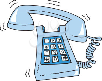Royalty Free Clipart Image of a Ringing Telephone