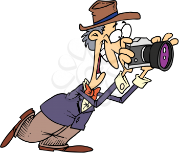 Royalty Free Clipart Image of a Man Taking Pictures