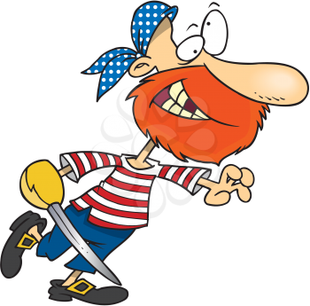 Royalty Free Clipart Image of a Goofy Pirate
