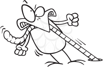 Royalty Free Clipart Image of a Bird With a Worm