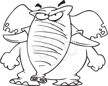 Royalty Free Clipart Image of an Angry Elephant
